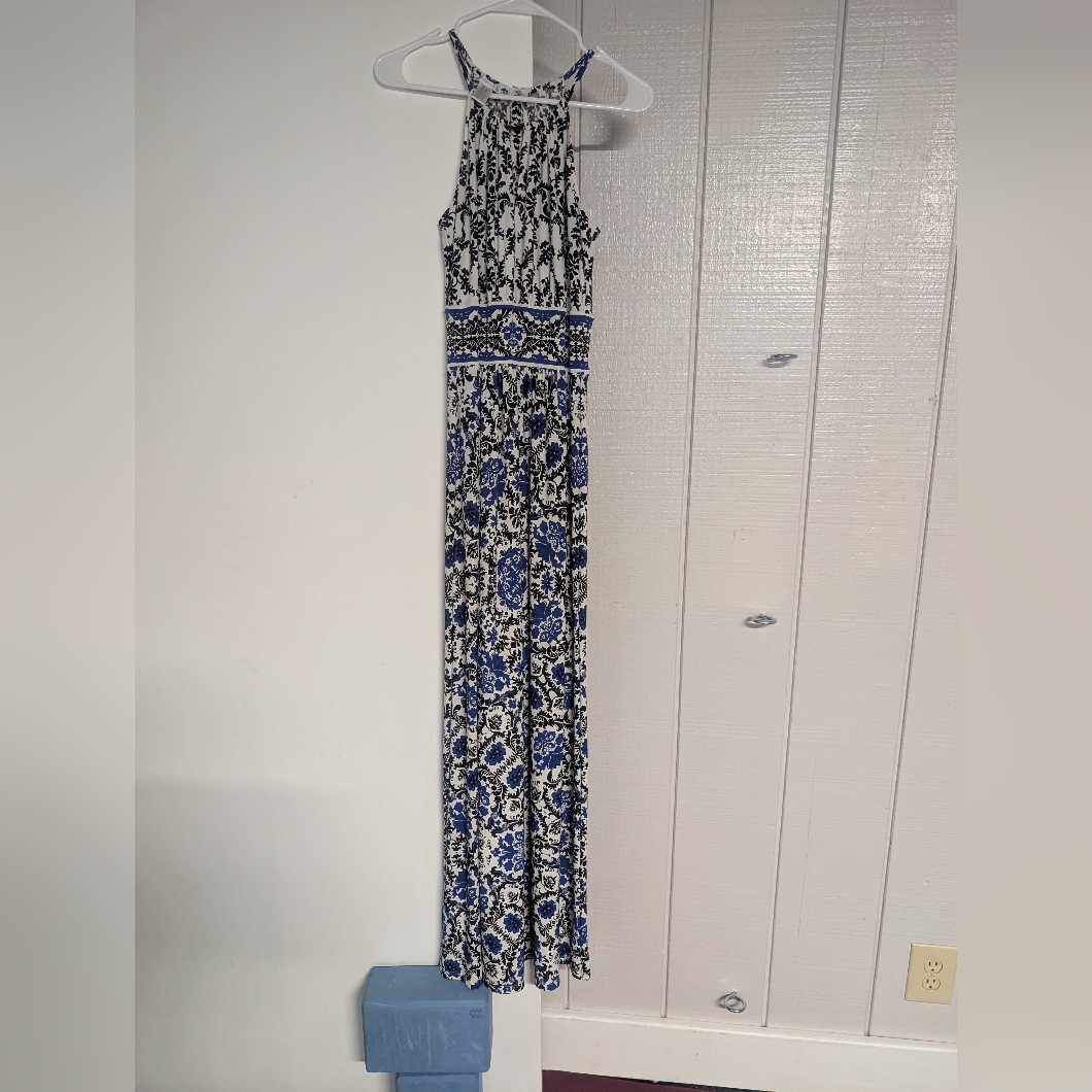 London Times Women’s Halter Maxi Dress Sleeveless Size 6